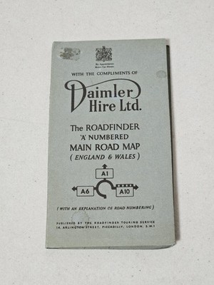 The Roadfinder ENGLAND & WALES Zones & Road Map by DAIMLER HIRE LTD c1920s
