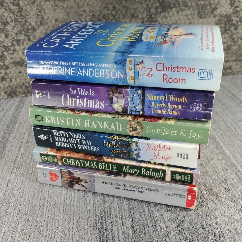 Christmas Holiday Romance 6 Paperback Book Lot Hannah Woods Balogh Neels Barton Foto 2 de 4