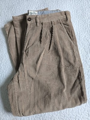 Uncle Fu Vintage Clothing 100% Cotton Corduroy Mens Slacks Size 34 x 28