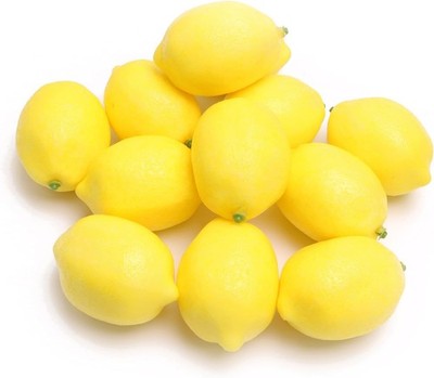 12PCS Yellow Fake Lemon Fruit, Realistic Ornaments 12pcs 