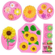 6 Pieces Fondant Silicone Mold Daisy Flower Baking Candy Cake Sunflower