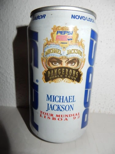 1992 MICHAEL JACKSON DANGEROUS TOUR PEPSI COLA Can from PORTUGAL (330ml) (empty)