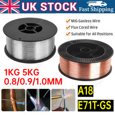 Flux Core MIG Welding Wire 0.8/0.9/1.0MM E71T-GS A18 Mild Steel 1/5KG MIG STEEL