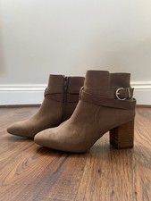 H&M Camel Coloured Faux Suede Ankle Boots Size 5 Never Worn Like New