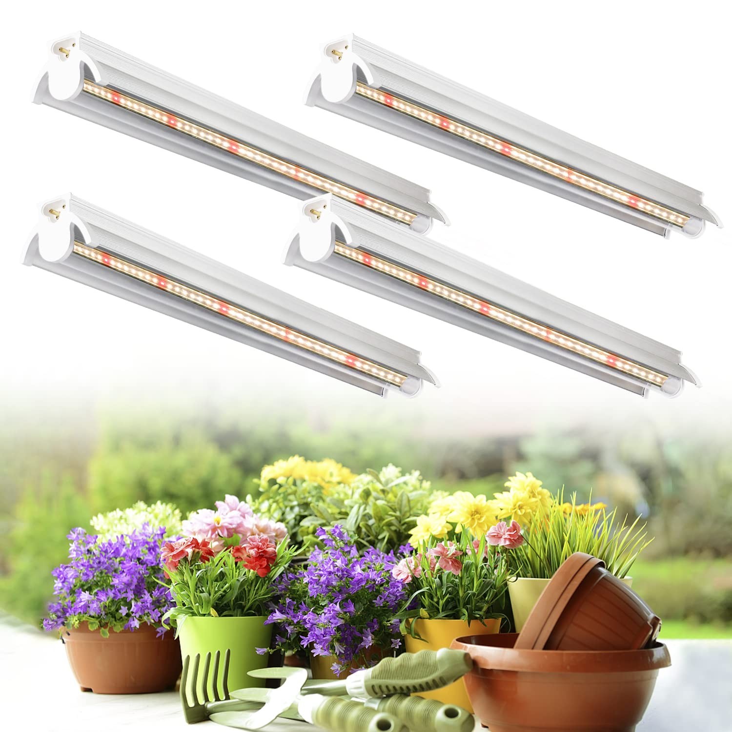 T5 1.4 Ft (4pcs X 10 Watts),5000k White Full Spectrum Led Lamp Pla...