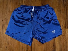 Adidas Nylon Shorts Vintage 80  S YL Sprinter Shiny Satin Retro Glanz Soccer