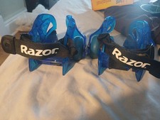 Razor Jetts Heel Wheels Blue LED Light Up Wheels Excellent Condition