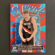 Donovan Clingan 2024-25 Donruss Optic My House Red Shimmer Prizm /75 Rookie 1 RC