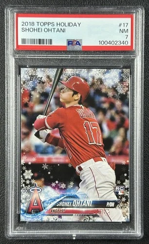 SHOHEI OHTANI PSA 7 2018 TOPPS HOLIDAY #HMW17 ROOKIE RC ANGELS 340