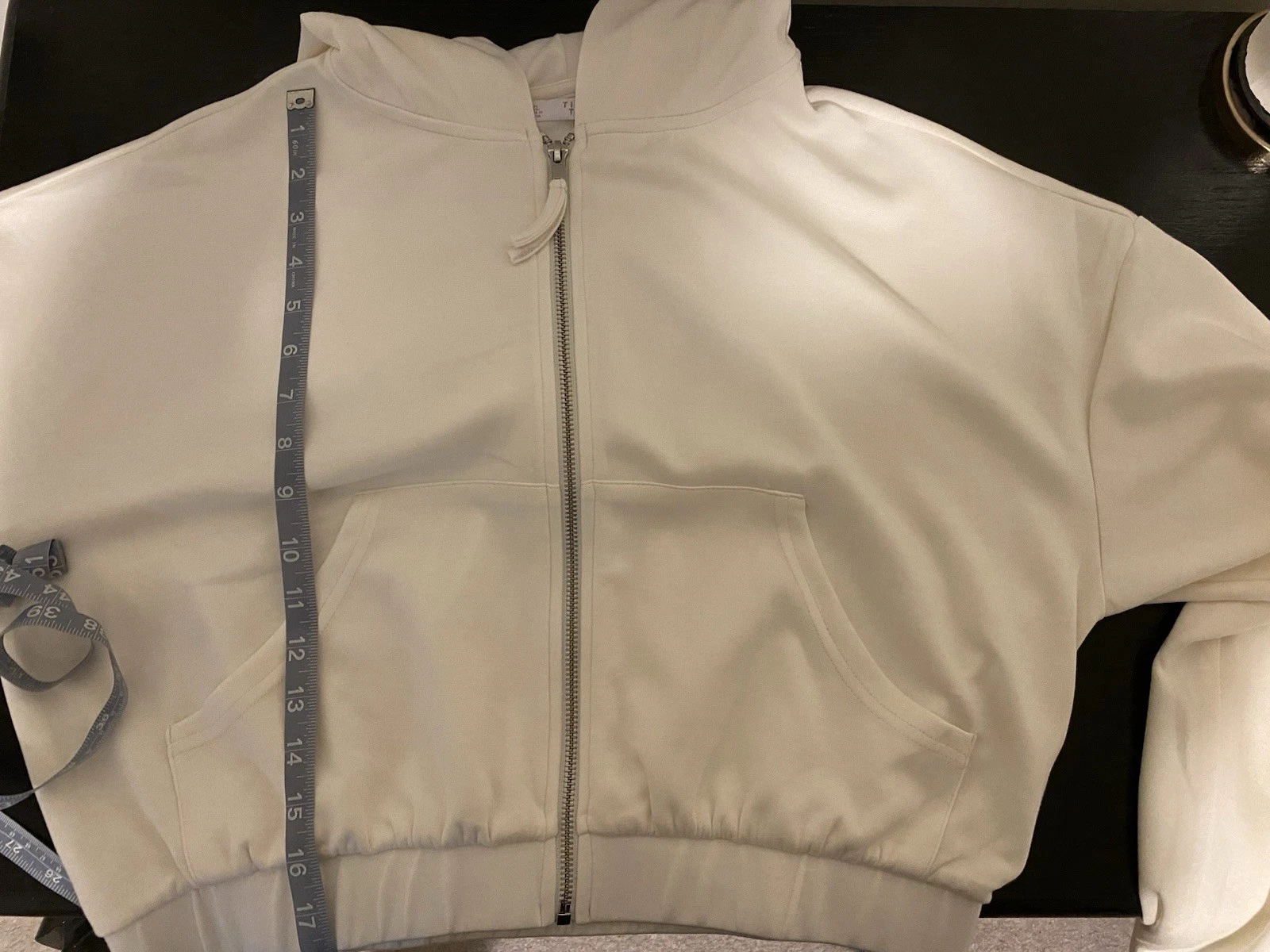 OFF WHITE Tinseltown Felpa con Cappuccio e Zip Cropped Crema Junior XL