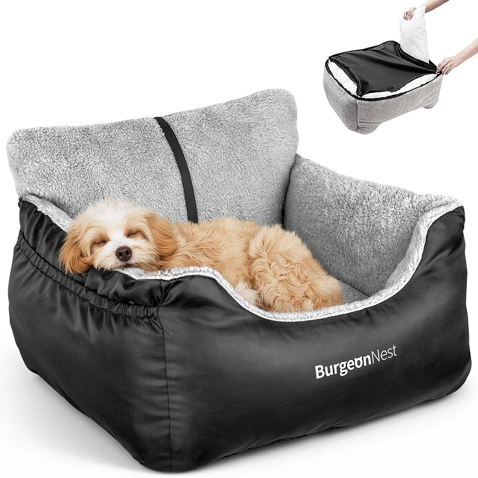 Dog Car Seat for Small Dogs, Soft Pet Car Travel Home Bed Under 25 lbs, Fully...