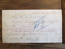 Antique Ephemera Document 1800s Holyoke MA Billhead Massasoit Writing Paper 