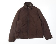 Jane Ashley Womens Brown Quilted Jacket Size L