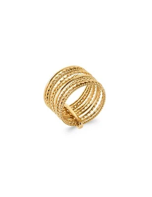 Bague 10 anneaux indissociable plaqué or 750/000 18 carats garanti - Photo 1/2
