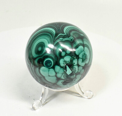 2.16'' POLISHED MALACHITE SPHERE With Stand - Congo - E677