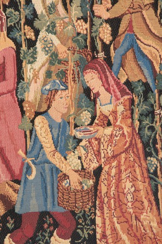 Der Vintage mittelalterliche Wein Mille Fleur belgischer Wandteppich Wandkunst hängen (Neu) - Bild 4 von 5
