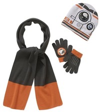 Star Wars BB8 3 PC Beanie Gloves Scarf Set One Size Fits Most Boy 5 To 8