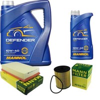 MANN-FILTER Inspektionspaket 6L Mannol Defender 10W-40 FüR Vw Passat Variant