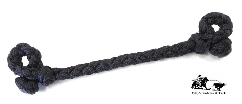 Eddy's Bit Hobble Slobber Bar Round Handbraided 8" to 9" Long Black Poly by EST