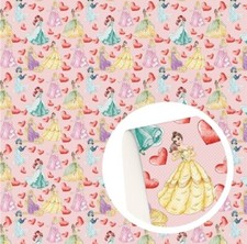Princesses FAUX LEATHER SHEET 8" X 12" Princess 1225500 Cartoon Smooth Texture