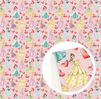 Princesses FAUX LEATHER SHEET 8'' X 12'' Princess 1225500 Cartoon Smooth Texture