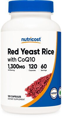 Nutricost Red Yeast Rice with CoQ10 1300mg, 120 Capsules, 60 Servings
