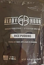1 Ready Hour Entree/Military Meal/Survival Food /Camping: Rice Pudding