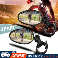 2Pcs Bike Mirror Rotaty Round MTB Road Handlebar Bicycle Rear View Glass Cycling