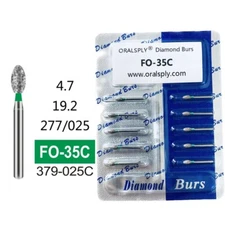 10 Packs FO-35C Large Egg/Football Coarse Diamond FG Burs for Dental Handpiece