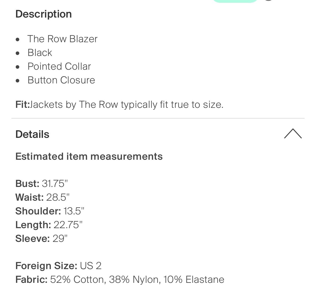 The Row Authentic Solid Black Long Sleeve Blazer … - image 4