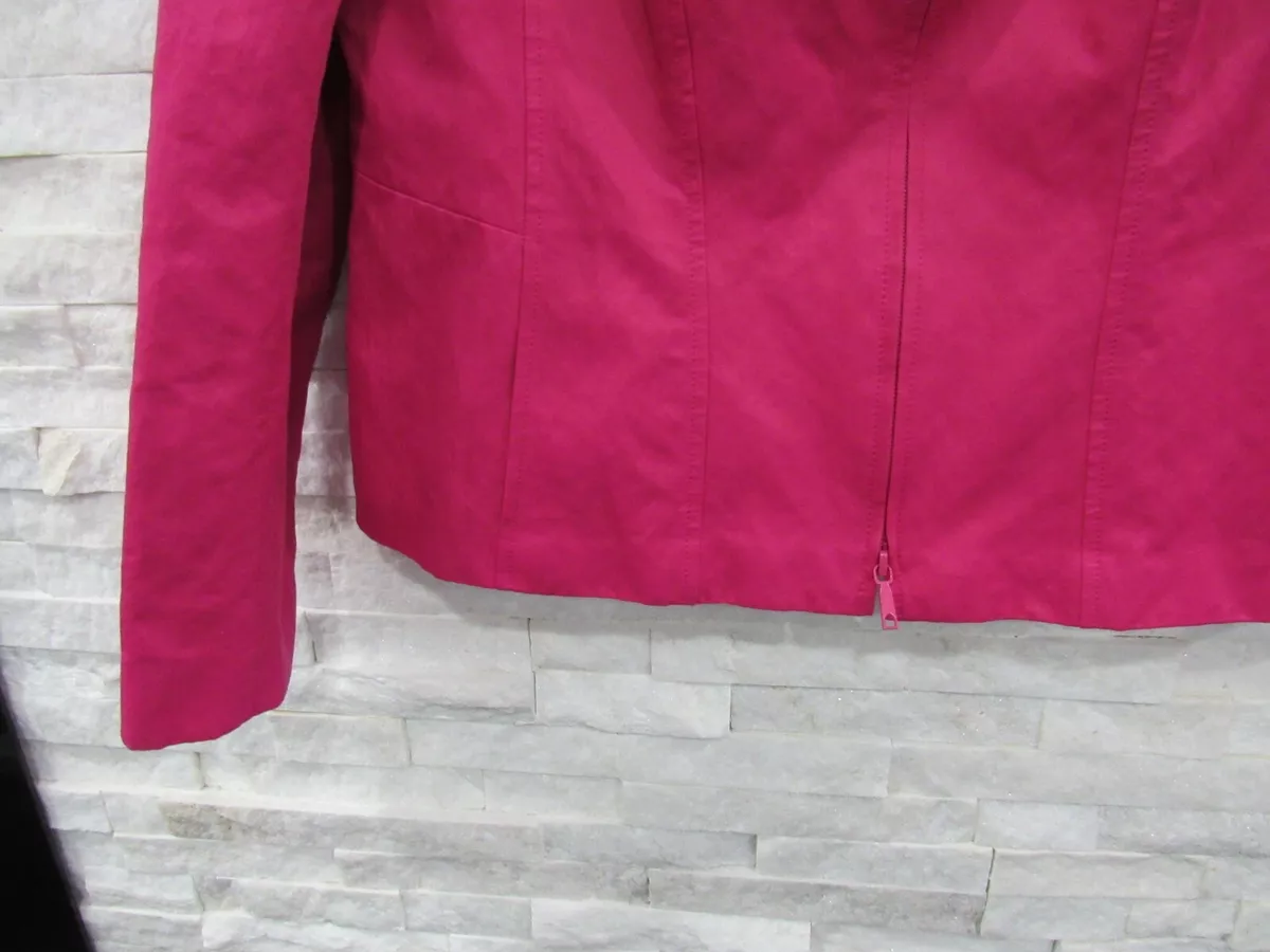 Lafayette 148 Pink Cotton Polyamide Zip Front Stand Collar Zip