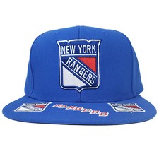 NY Rangers Mitchell Ness NHL Snapback Hat Cap 3D Logo Bill Logos Blue NWT