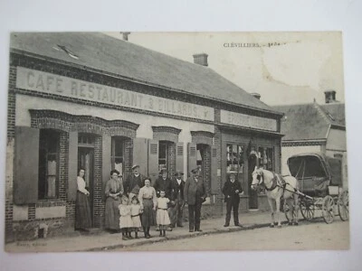 CLÉVILLIERS - Hôtel MAURY Restaurant Billards Epicerie Mercerie - TBE - (D152) - Photo 1/2