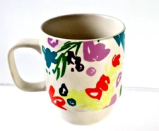 Starbucks Coffee Tea Cup Mug Spring 2016 White Floral 12 oz Stackable Stacking