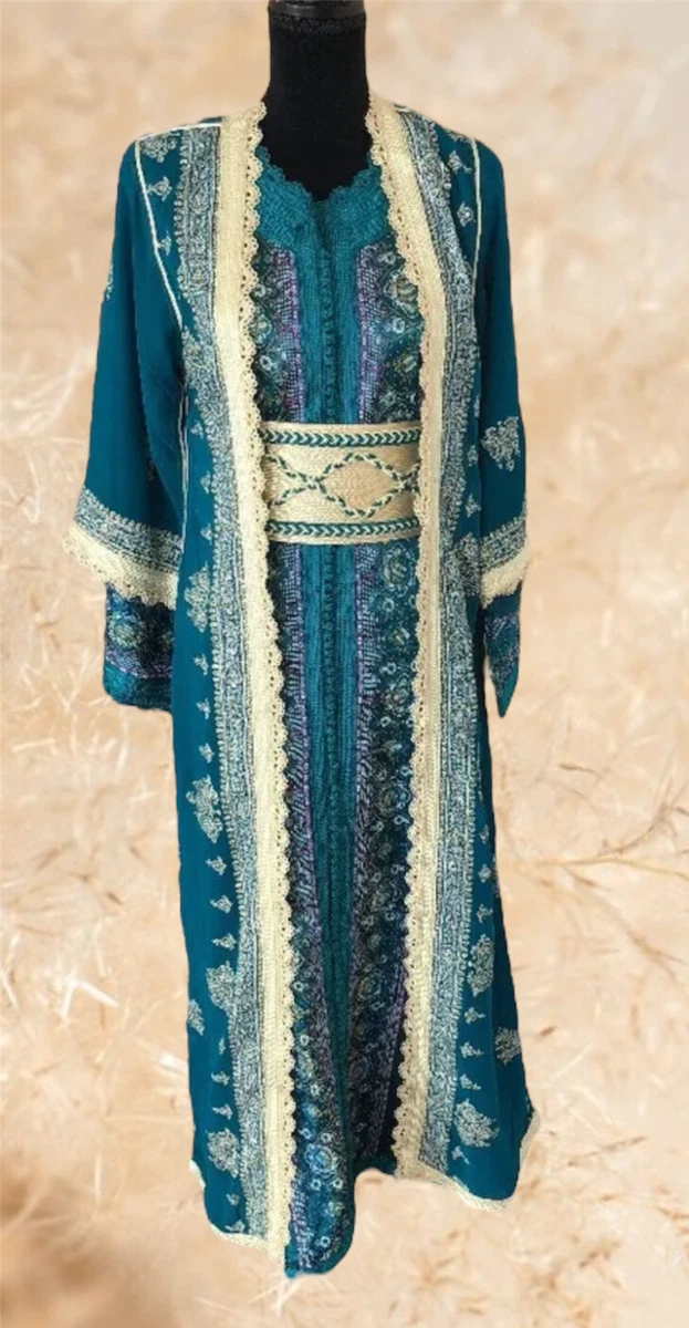Takchita vert caftan marocain design khaleeji taille S M