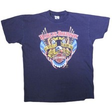 Vtg 1988 Harley Davidson Holoubek Eagle Pledge Our Lives Black T-Shirt Medium