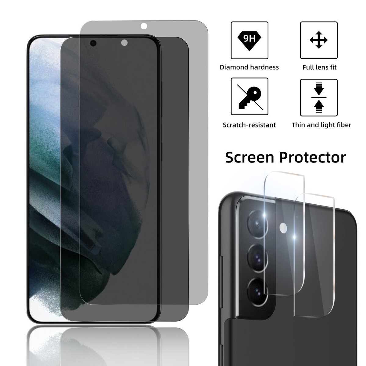 Anti-Spy Privacy Glass Screen Protector For Samsung Galaxy S21/Note 20  Ultra/S20