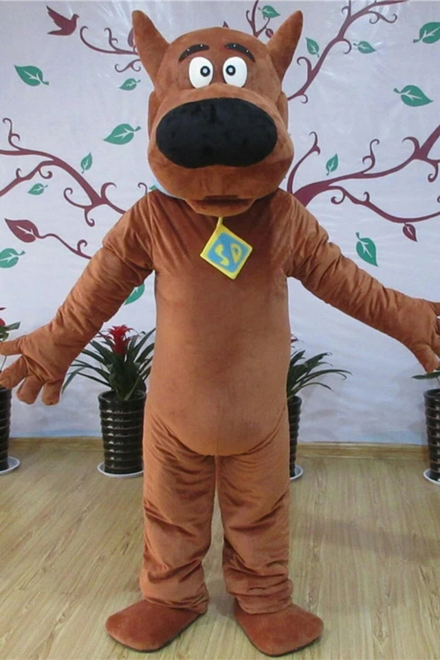 Scooby-doo Perro Marrón Personaje Vestido de fantasía Dibujos Animados Mascota Disfraz Traje para Adulto Foto 3 de 4
