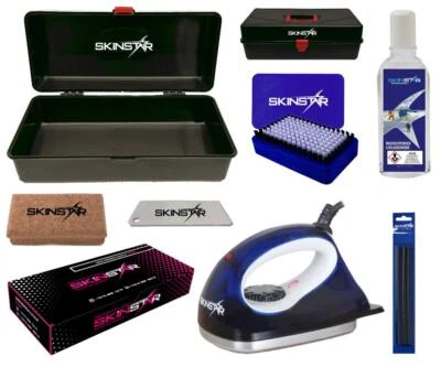 SKINSTAR Skiwax Set Skiwachs Starter Set inkl. Wachskoffer 8- teilig