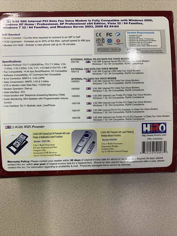 668 - NEW IN BOX !!! DATA FAX MODEM / H50003 / 1222000475 - Image 3 of 3