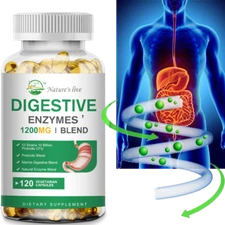 120ct Digestive Enzymes Prebiotic & Probiotics Gas Constipation Bloating Relief