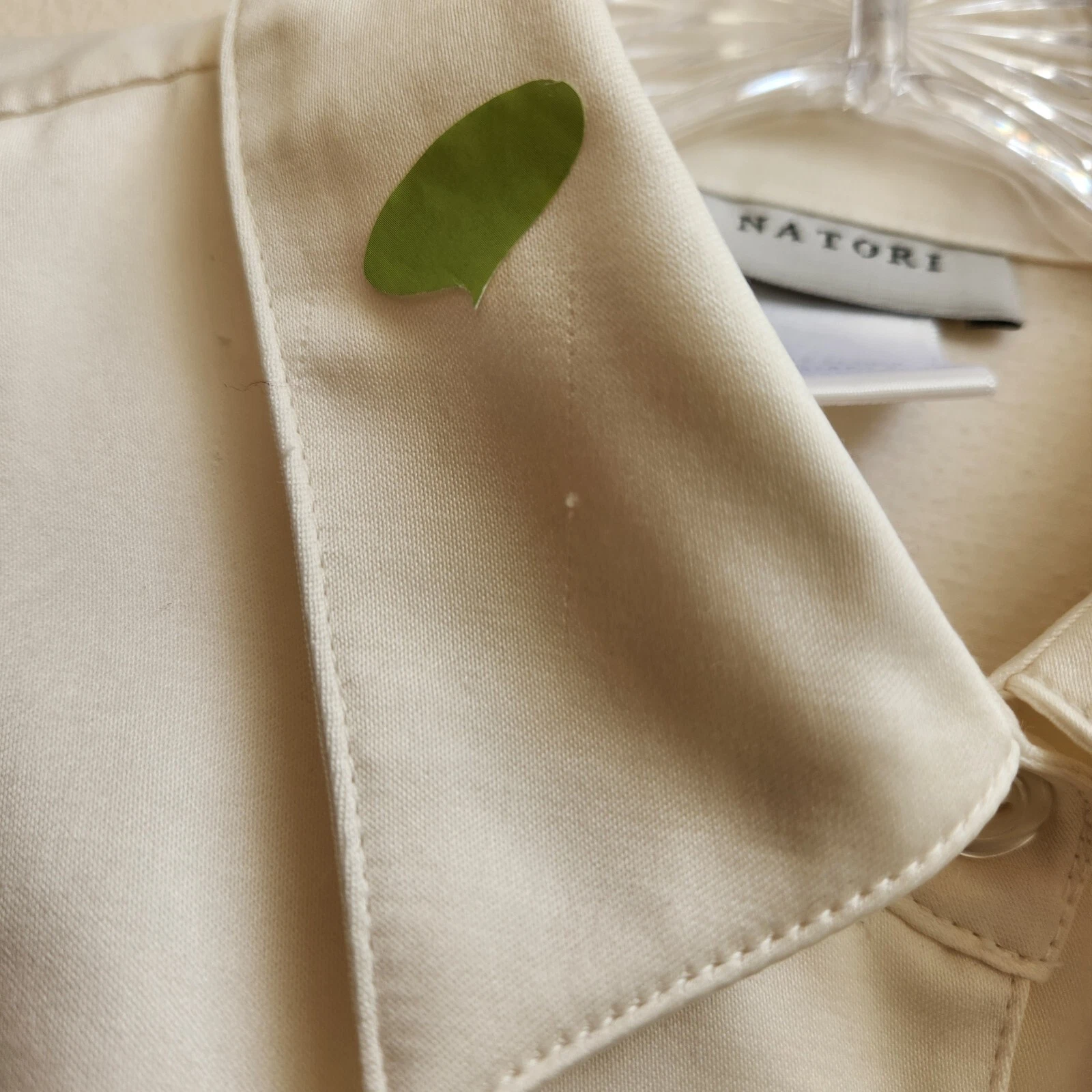 OFF WHITE Camicia da notte Natori donna S bianco sporco lunga raso ricamato floreale abito casa