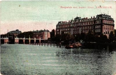 CPA AK AMSTERDAM Hochschleuse mit Amstel Hotel NETHERLANDS (624398)