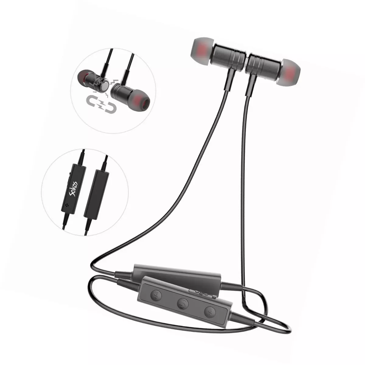 Sokos Bluetooth Wireless Earphones Buds Magnetic Attraction Noise