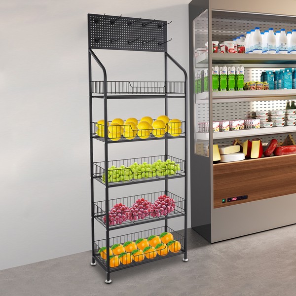 NUEVO mercado minorista estante de exhibición estante comerciante estante de aperitivos de frutas y verduras