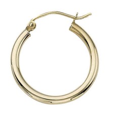 14K Yellow Gold 20mm x 2mm Hoop Earrings