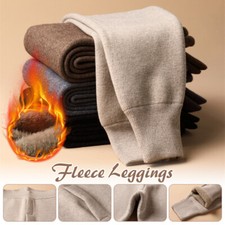 Women Men Thick Faux Mink Fur Thermal Pants Woolen Warm Elastic Waist Leggings
