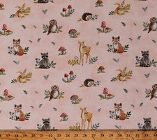 Cotton Woodland Animals Forest Effies Woods P...
