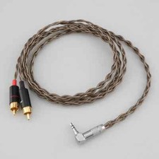 Right Angle Stereo 3.5mm Plug to Dual RCA Male 4 Cores HiFi Audio Splitter Cable