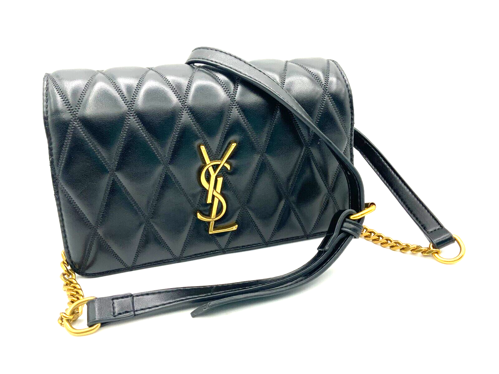 YSL BORSA MEDIA BUSTA SAINT LAURENT IN PELLE MATELASSÉ NERA BELLISSIMA!!!